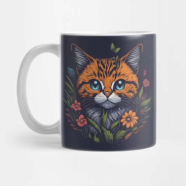 Head Of Flower Cat by mysticpotlot
